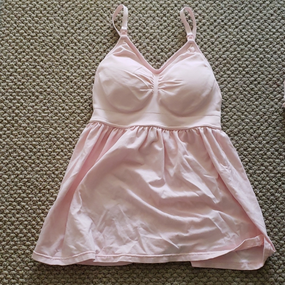Pink nursing camisole from motherhood maternity